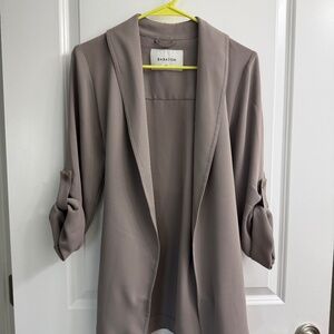 Aritzia Babaton Tie Waist Jacket Taupe Open Front Blazer Drape XXS